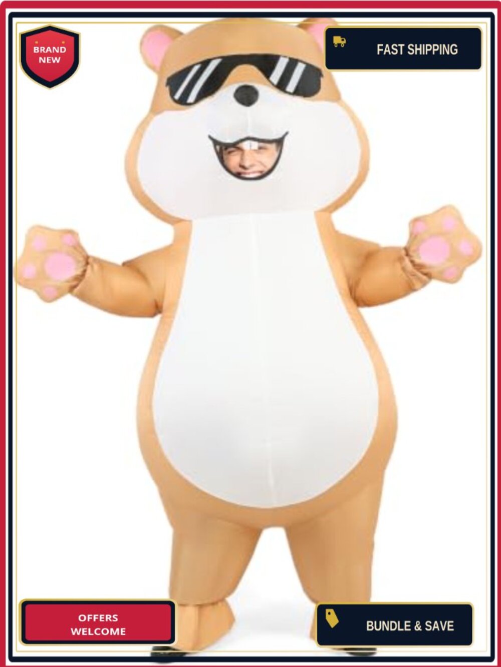 Adult Inflatable Hamster Costume Waterproof Polyester Blow Up Suit Halloween